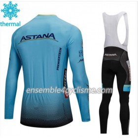 Tenue Maillot M/L + Collant à Bretelles 2018 Astana Pro Team Hiver Thermal Fleece N001